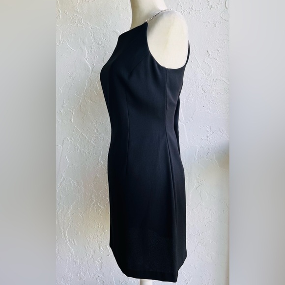 BLACK ELEGANT COCKTAIL PARTY DRESS 2 STRANDS OF  RHINESTONES ON SHOULDERS - Picture 3 of 11